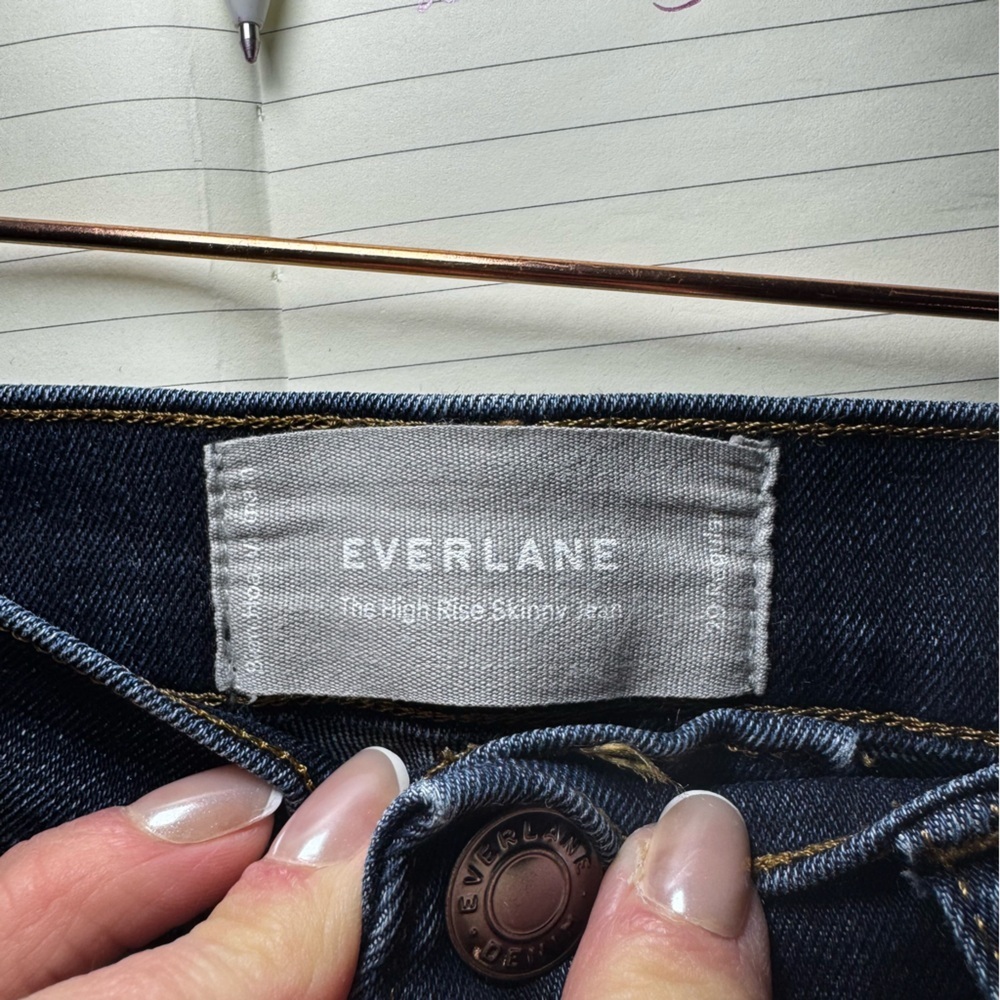 EVERLANE Dark Blue Cotton Blend Stretchy The High Rise Skinny Jean Size 29 - Picture 13 of 13